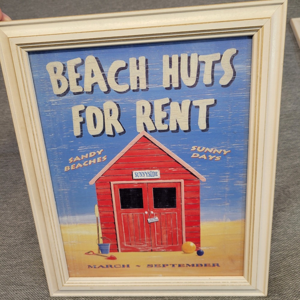 Set of 3 Nautical Framed Art Prints Lighthouse Sailboat Beach Hut Coastal Decor - Picture 3 of 5